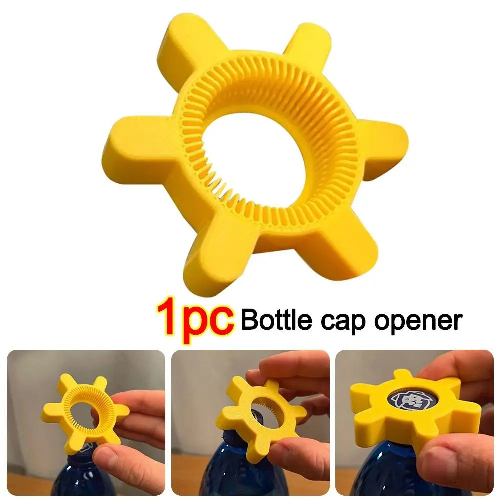 Multi-Function Bottle Cap Opener, Portable Rotary Bottle Opener, Plastic Bottle Lid Remover Tool, Easy-Grip Kitchen Gadget for Home &amp; Bar