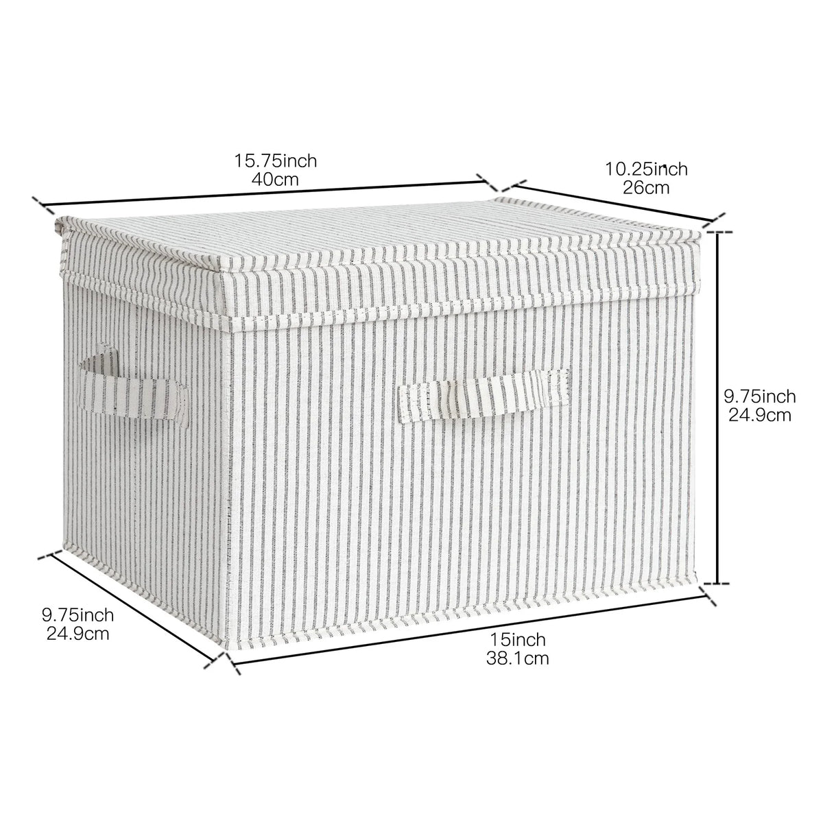 Collapsible Fabric Storage Bins Organizer for Shelves, Large (Beige)