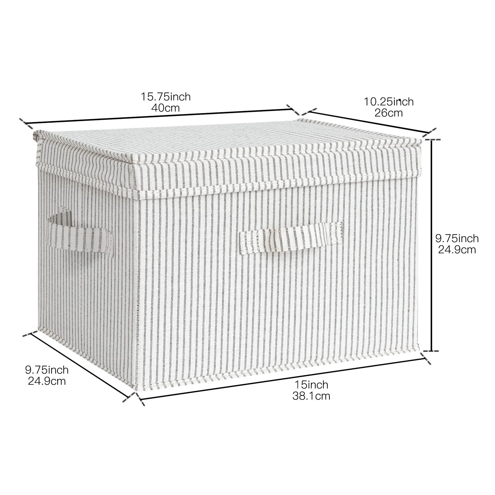 Collapsible Fabric Storage Bins Organizer for Shelves, Large (Beige)