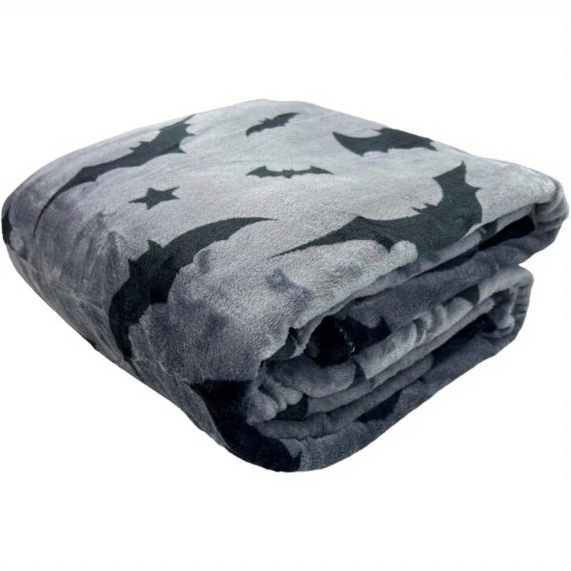 Extra Large Black and Gray Halloween Throw Blanket