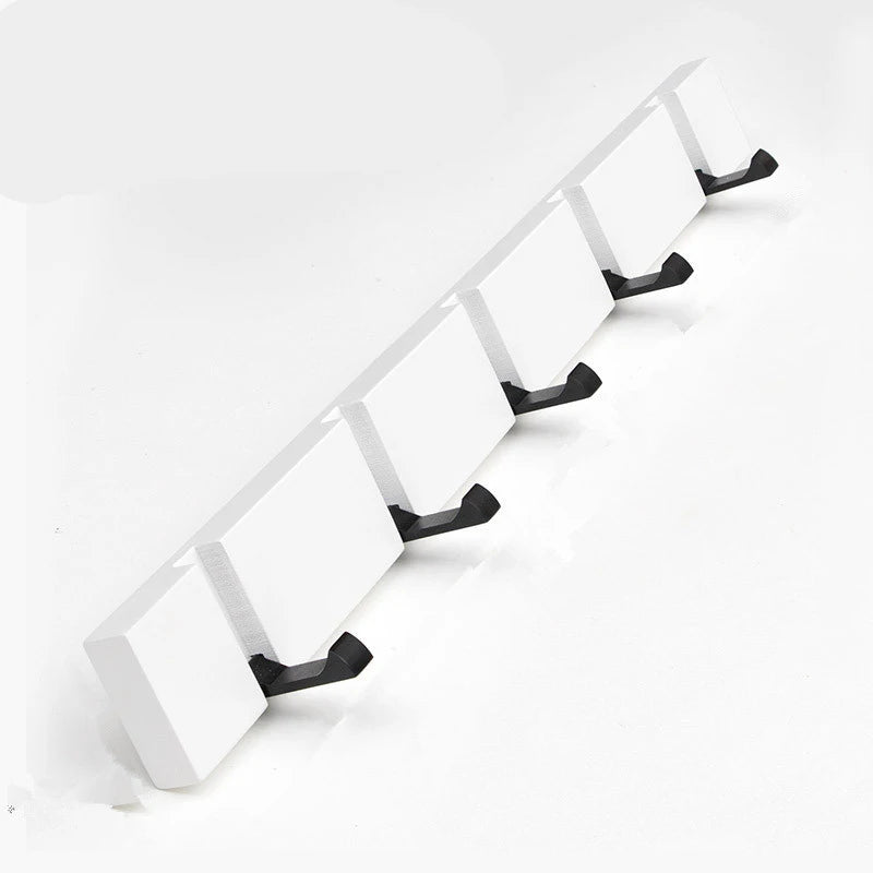 Invisible Flip-Down Wooden Coat Rack (White)