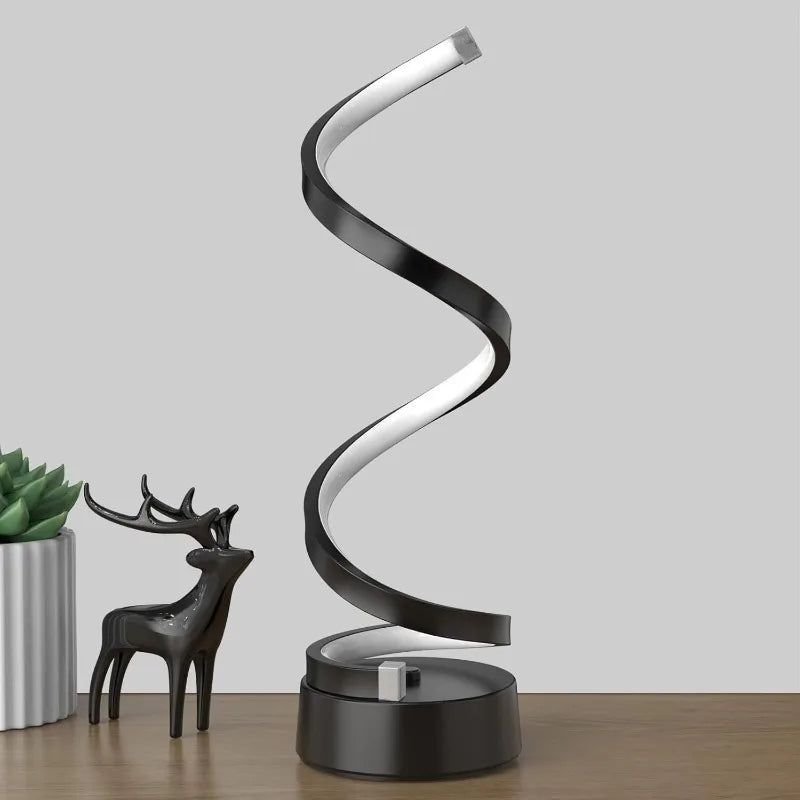 Multifunction Spiral Table Lamp – Modern LED Minimalist Design with Dimmable, Soft Light &amp; Adjustable Arm