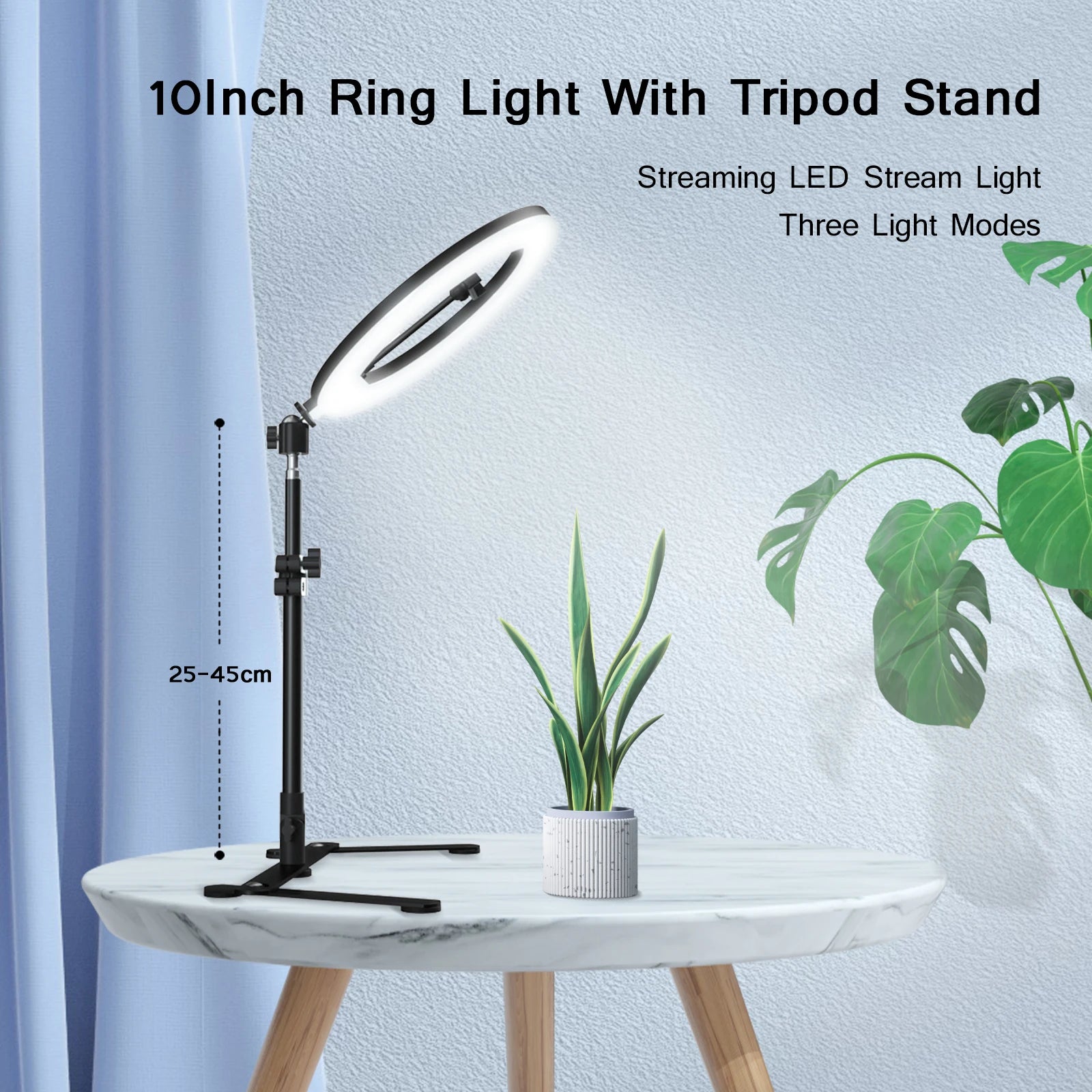 Photography Ring Light Kit 26cm Tripod, Remote Control, Selfie Light (Black)