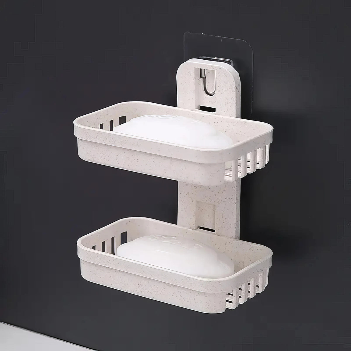 Waterproof Double-Layer Soap Holder for Bathroom &amp; Kitchen (Beige and Pink)