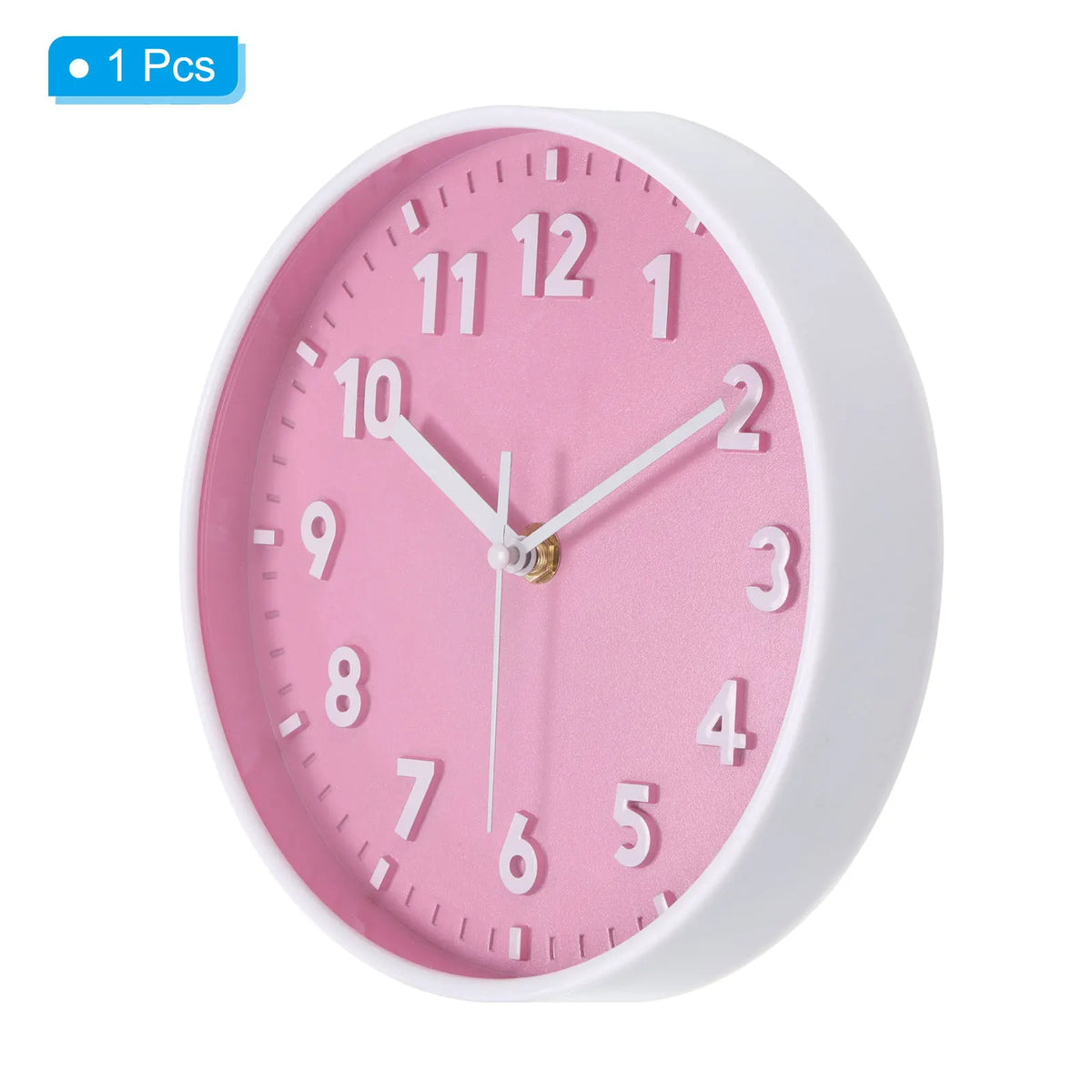 Silent Decorative Clock 8-Inch Battery Operated Clock (Pink)