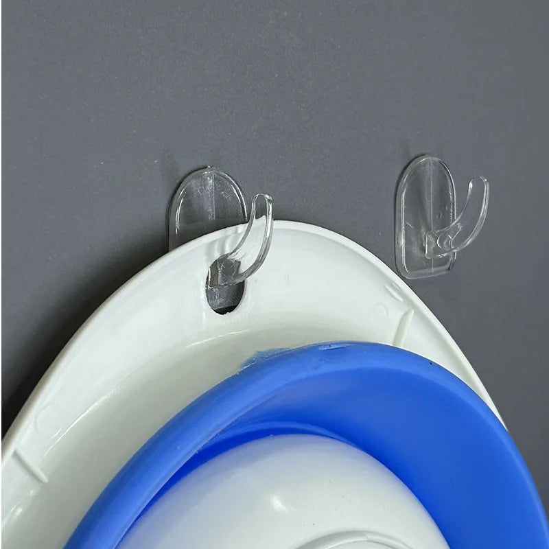 Transparent Seamless Wall Hooks 10PCS Waterproof Self-Adhesive Storage Organizers