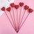 20Pcs Glitter Foam Heart Picks Stick for Valentines Day Gift Vase Decoration (Red)