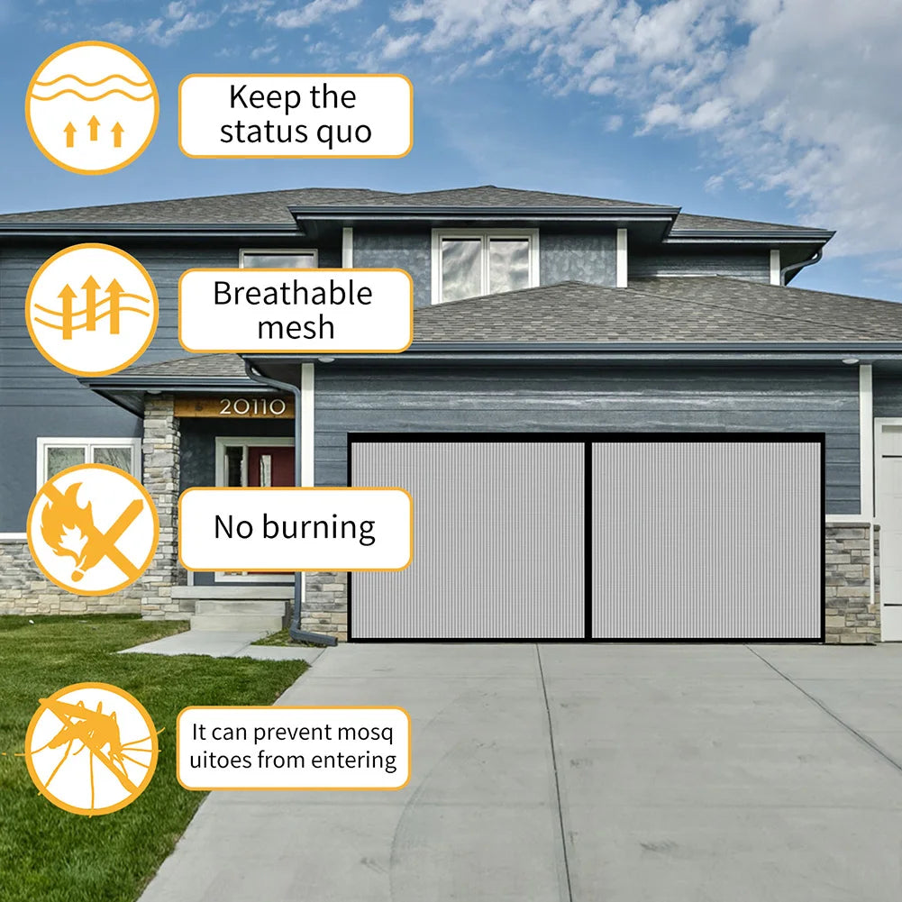 Seamless Garage Door Screen Mesh High-Airflow Insect Net
