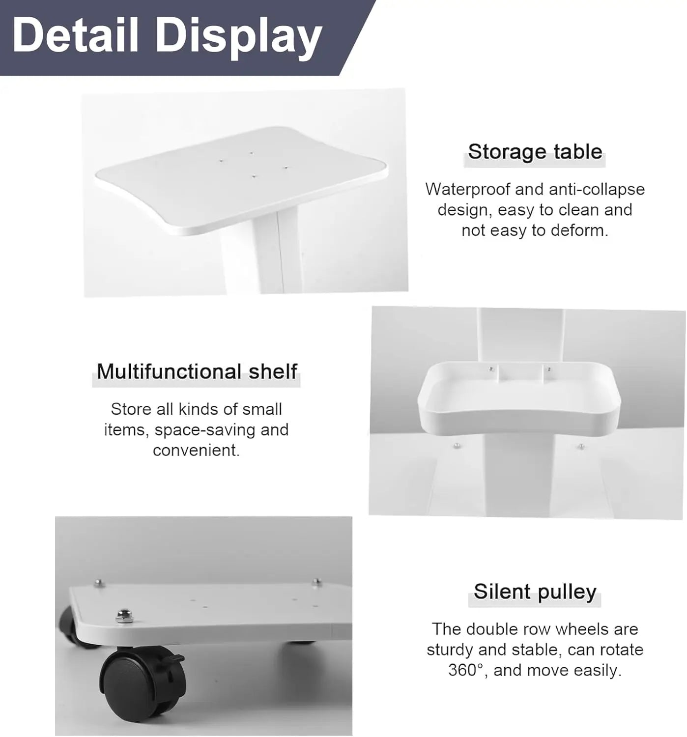 Beauty Salon Trolley Cart 3-Tier Rolling Cart with Wheels