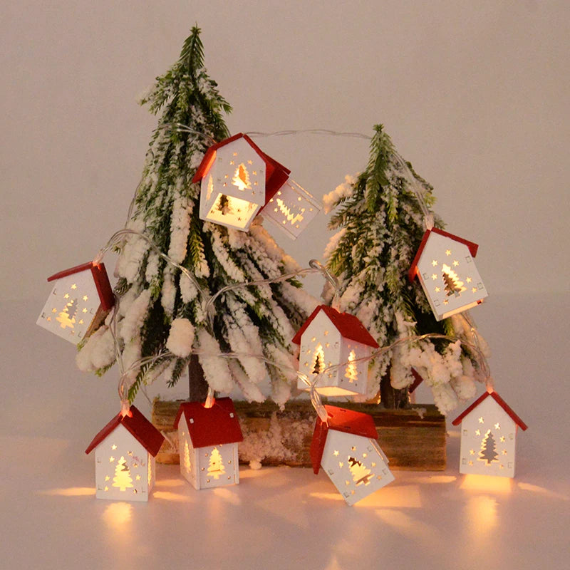 Christmas LED Wooden House Christmas Ornament