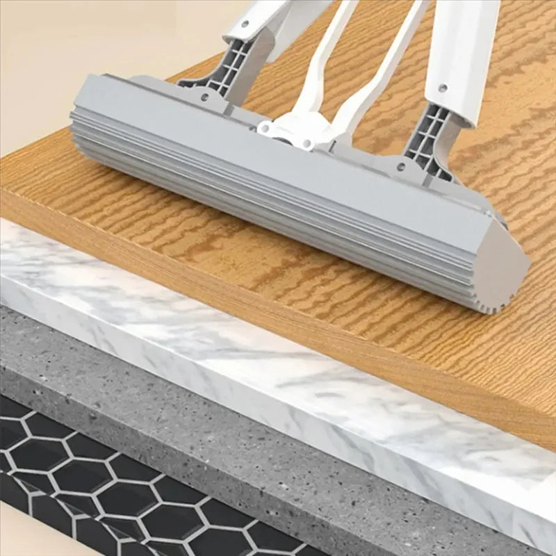 Portable Mini Mop with Self-Squeeze Technology Super Absorbent Handheld Sponge Mop