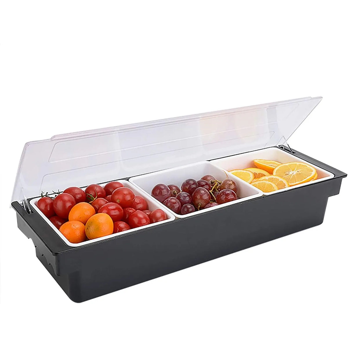 Portable Chilled Condiment Server 5-Compartment Food Salad Bar Tray