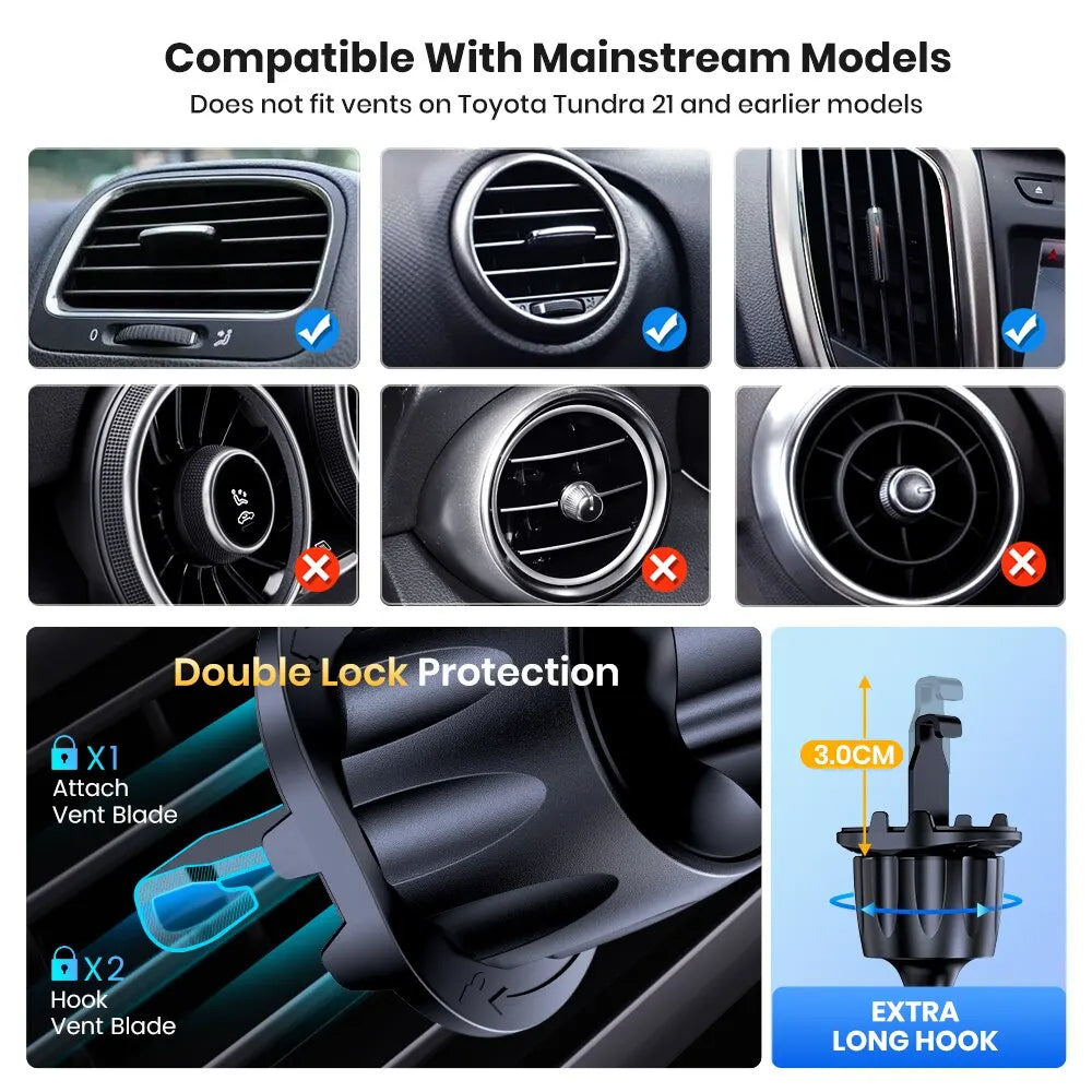 Car Phone Holder Mount Universal Air Vent Clip Mobile Phone Stand