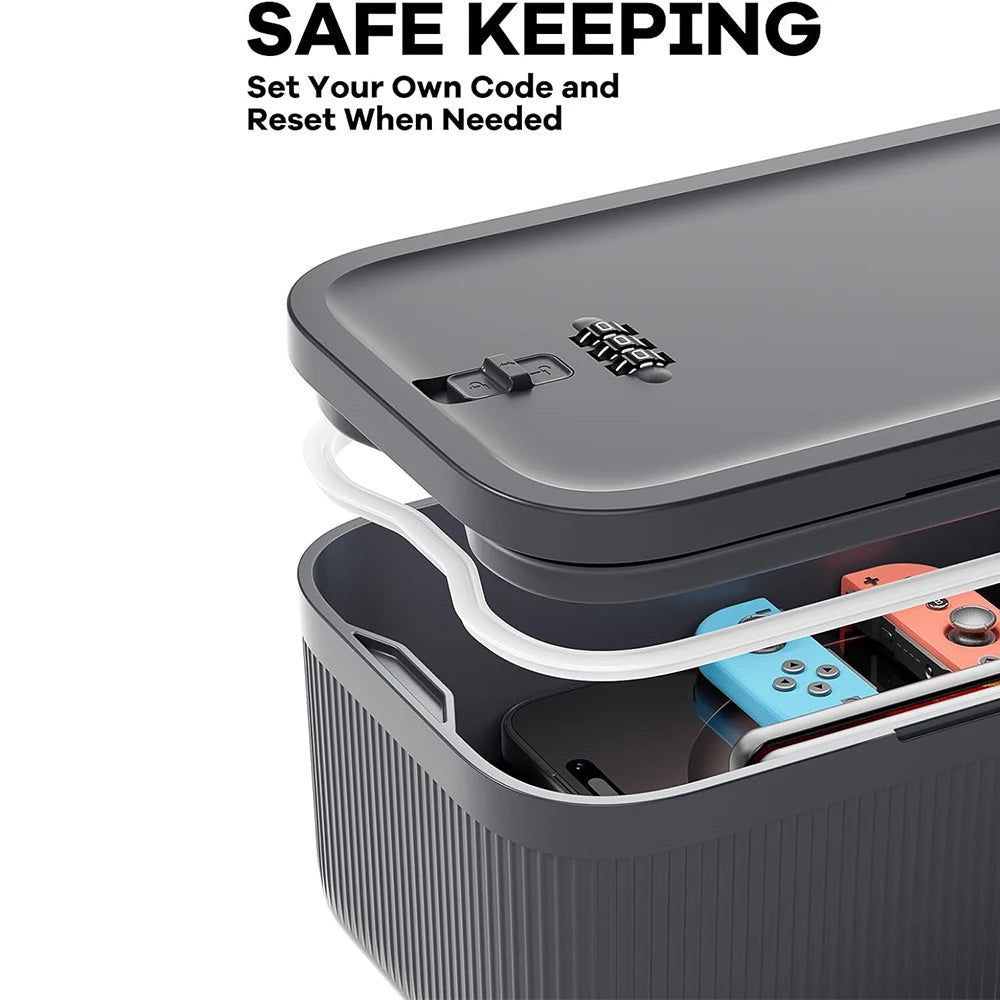 Lockable Storage Box for Office Home School Food Medicine (Deep Blue)