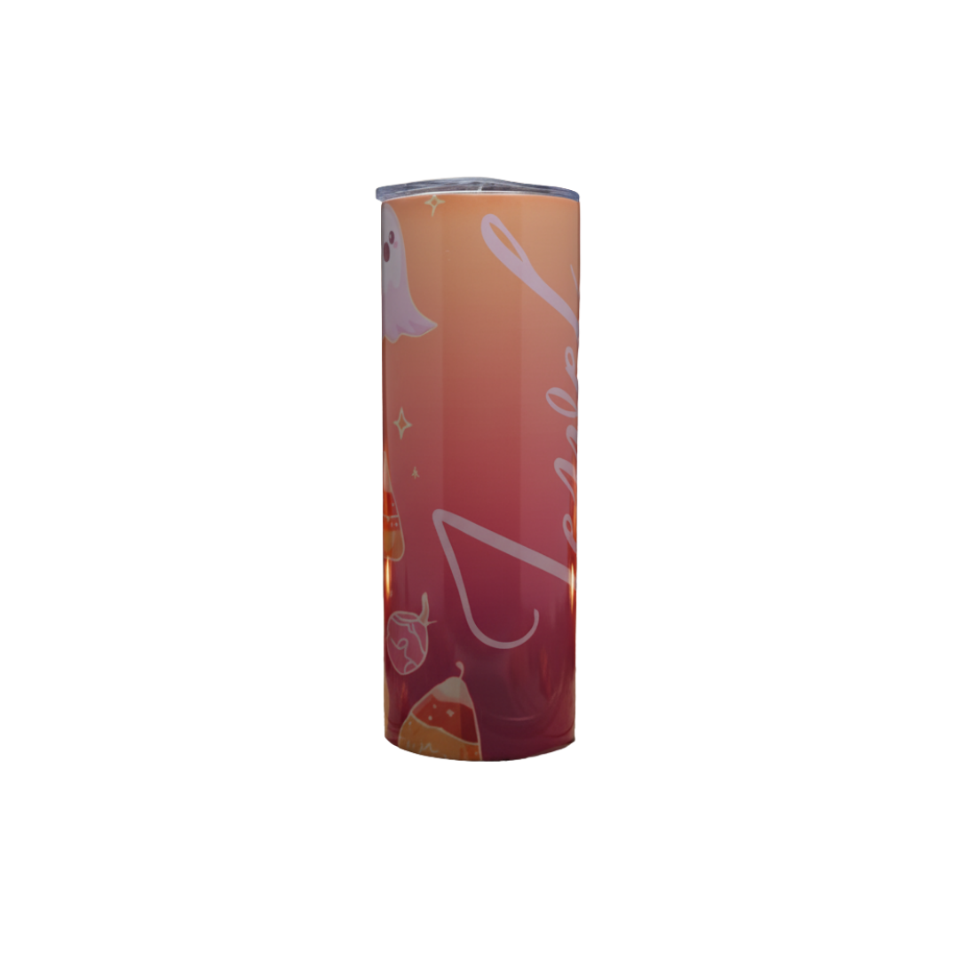 Custom Halloween Tumbler with Name | Personalized Insulated Stainless Steel Cup Straw | 20-Ounce | Personalized Gifts for Friends and Family