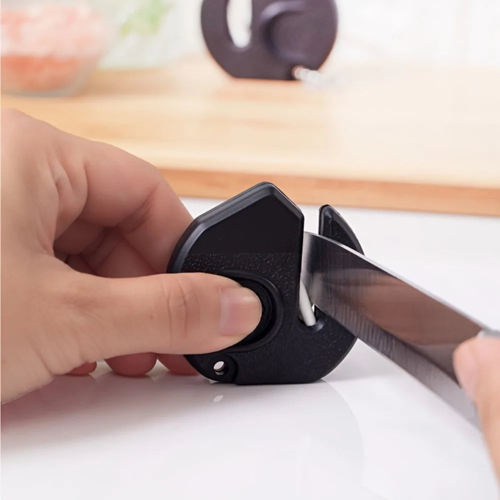 Portable Manual Knife Sharpener with Non-Slip Grip – Compact Kitchen Sharpening Tool for Home, Camping &amp; Outdoor Use