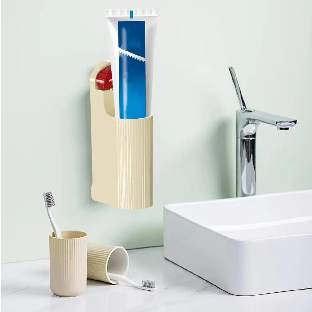 Wall Mounted Electric Toothbrush Holder Non-Drill Adhesive Stand Organizer (Red)