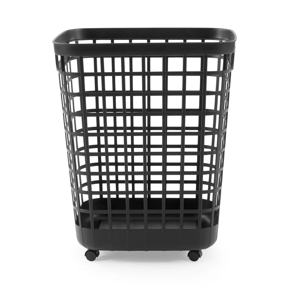Rolling Laundry Hamper 2.6 Plastic Storage Bin (Black)