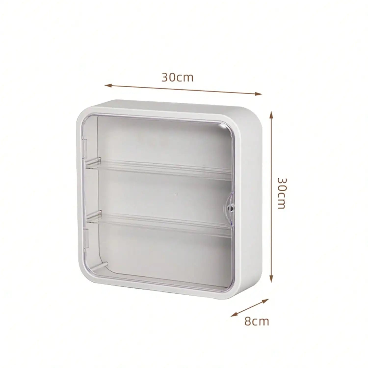 Wall Storage Organizer 3-Tier Display Case for Small Toys Figures (White)