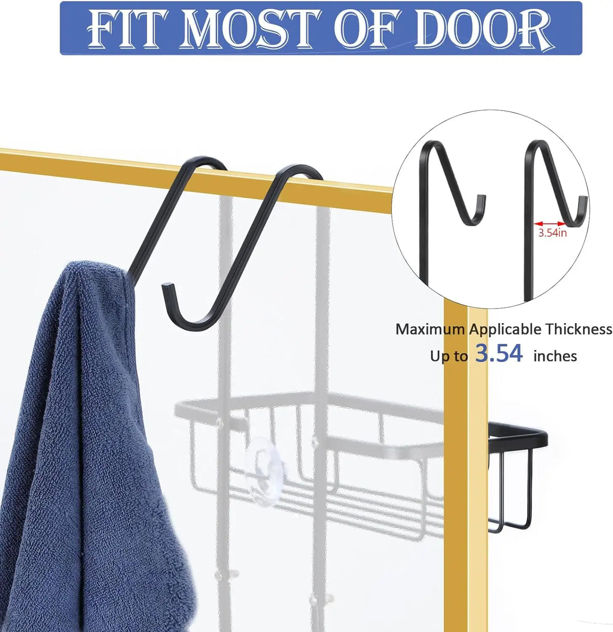 Over the Door Shower Caddy 3 Tier Hanging Shower Organizer Shelf for Bathroom