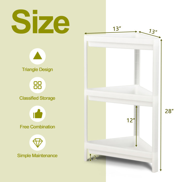 2 Pack 3 Tier Corner Shower Shelf Drainage Holes