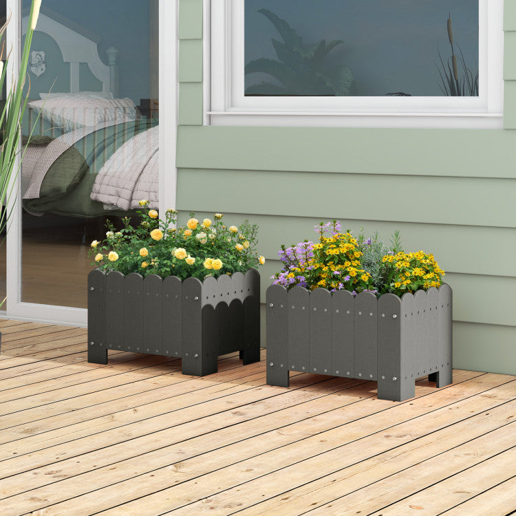 Rectangular Planter Box 2 Pack for Front Porch