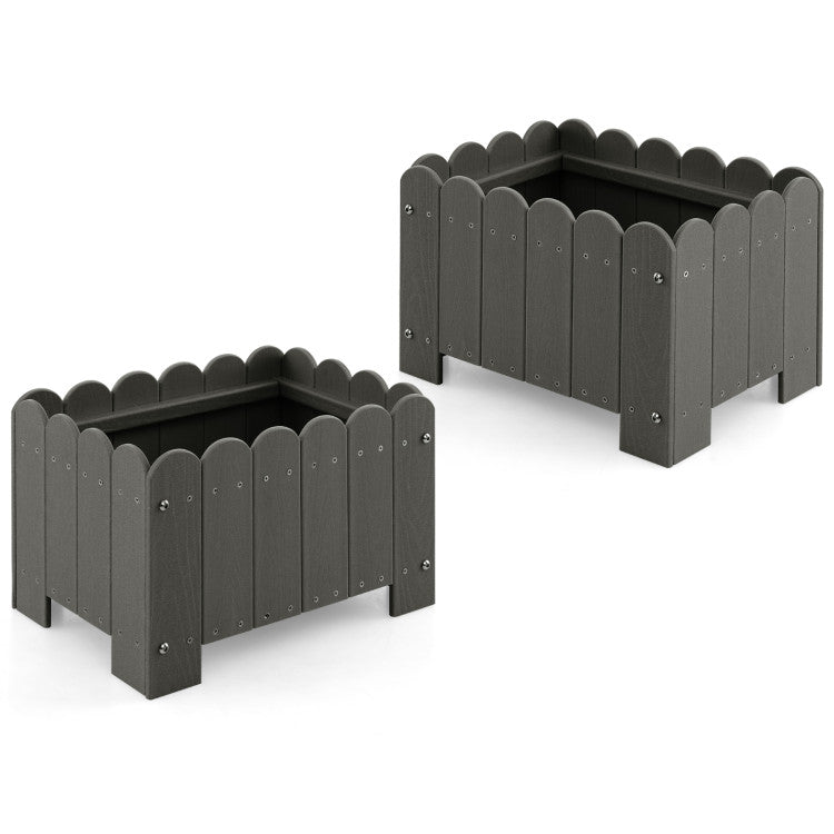 Rectangular Planter Box 2 Pack for Front Porch