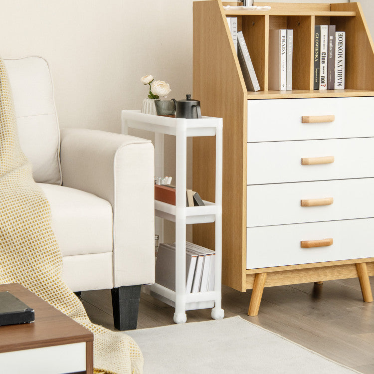 Detachable 3 Tier Slim Storage Cart with Wheels (2 Pack)