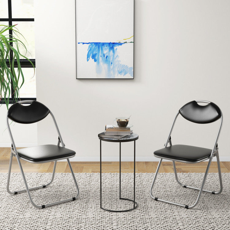 Portable Folding Set of 2 Dining Chairs Set with Carrying Handles