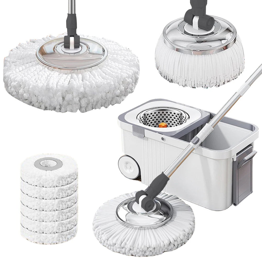 Automatic Spin Mop Bucket Set with 6 Microfiber Refills