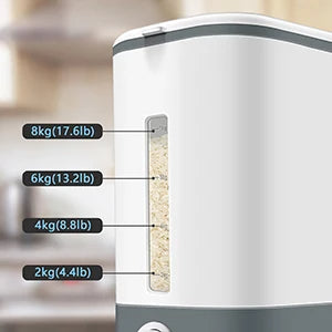Large Capacity Dry Food Dispenser with Measuring Cup (Grey)