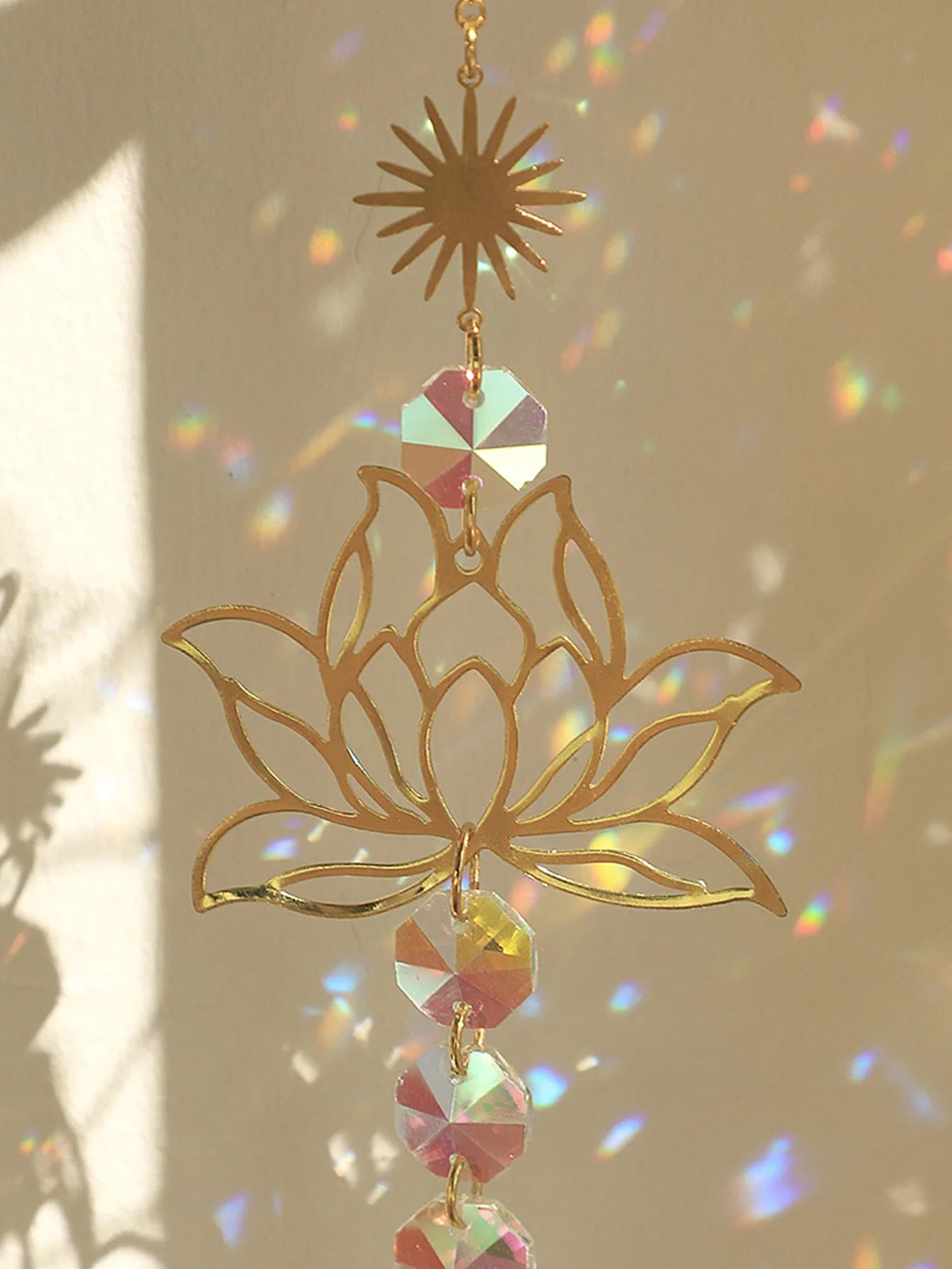 Suncatcher Lotus Crystal Pendant 1 Piece Decoration Pendant