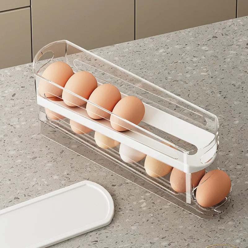 Automatic Rolling Double-layer Egg Dispenser (Clear)