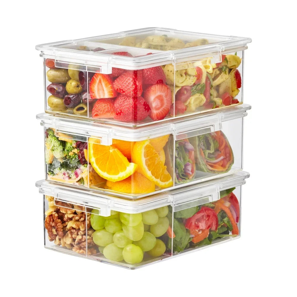 Set of 3 Clear Airtight Food Storage Containers