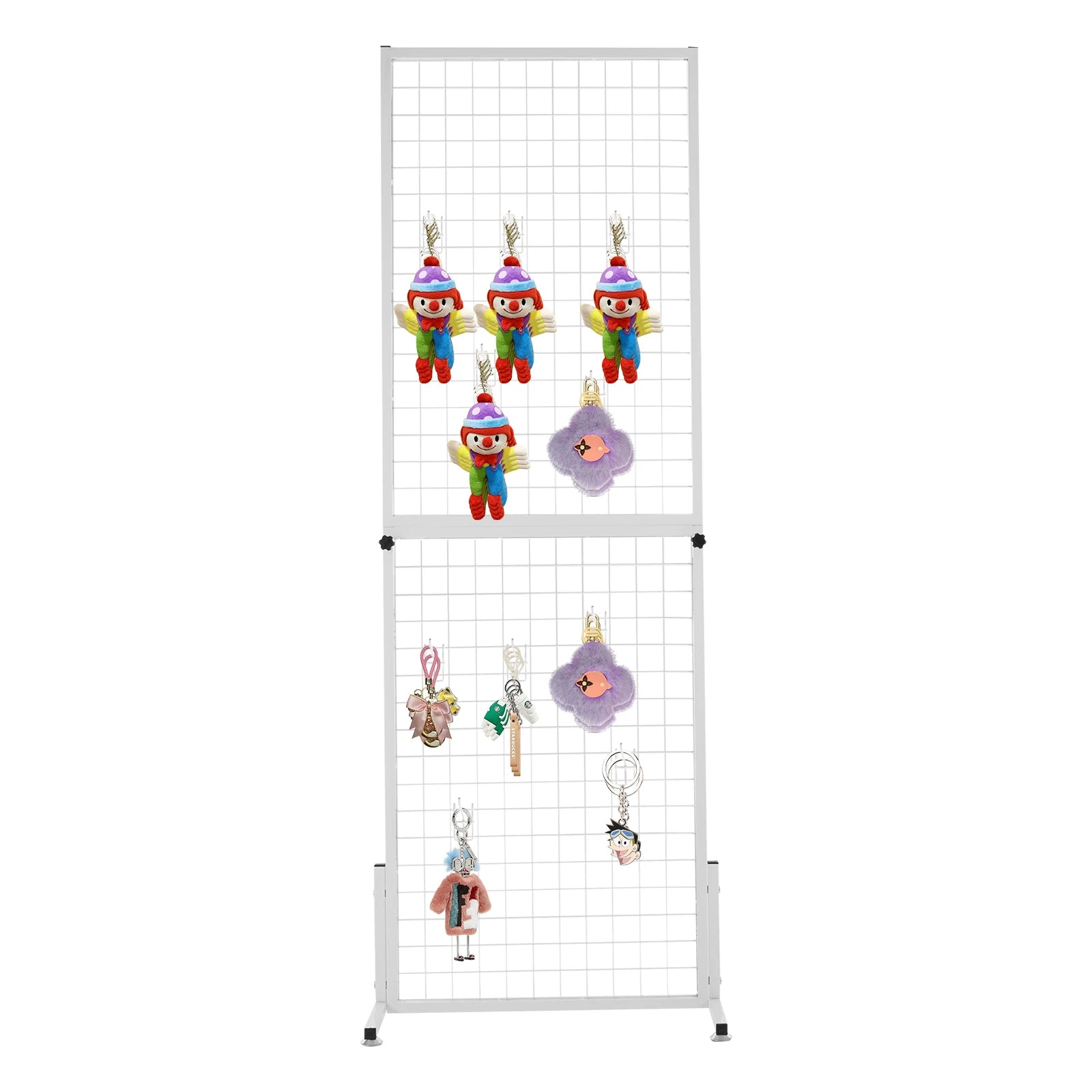 Gridwall Panel Metal Grill Pegboard Display Stand (White)