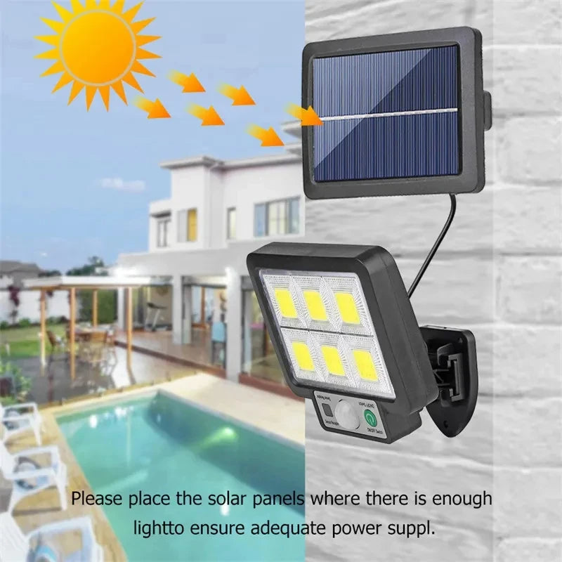 LED Solar Split Wall Lamp 72 LEDs 3 Mode Waterproof Solar Lamp For Garage Security Wall Light