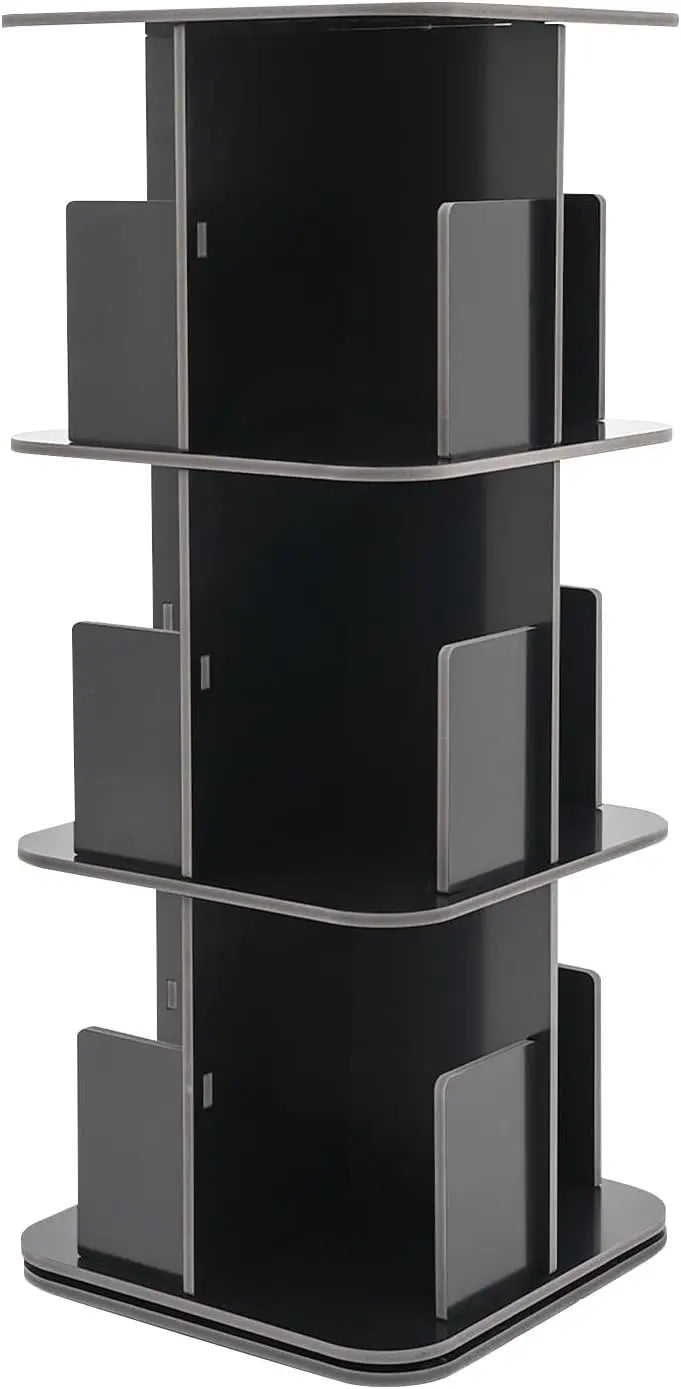 Corner Rotating Bookcase 3-Tier 360° Rotating Bookshelf Storage Rack