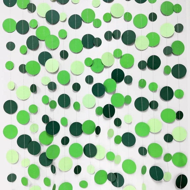 Green Forest Polka Dots Garland for Party Decorations