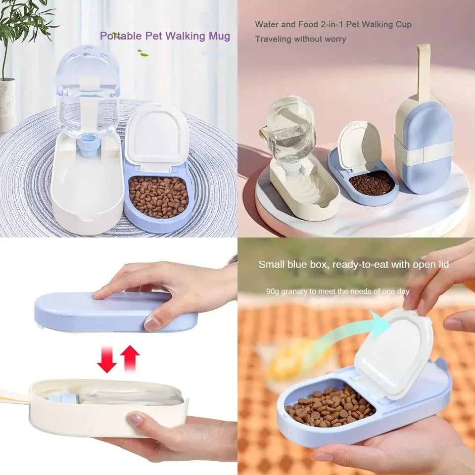 Portable Pet Water Bottle Food Dispenser