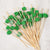 100Pcs St. Patrick's Day Food Picks Shamrock Bamboo Fruit Forks