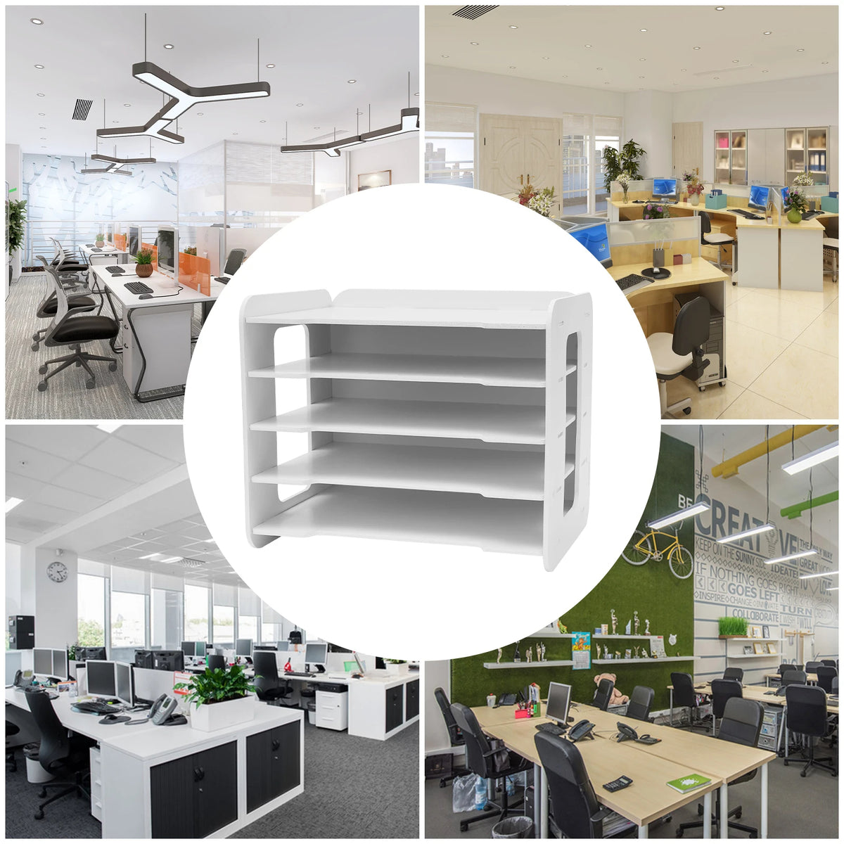 5-Tier Office File Organizer with Top Shelf