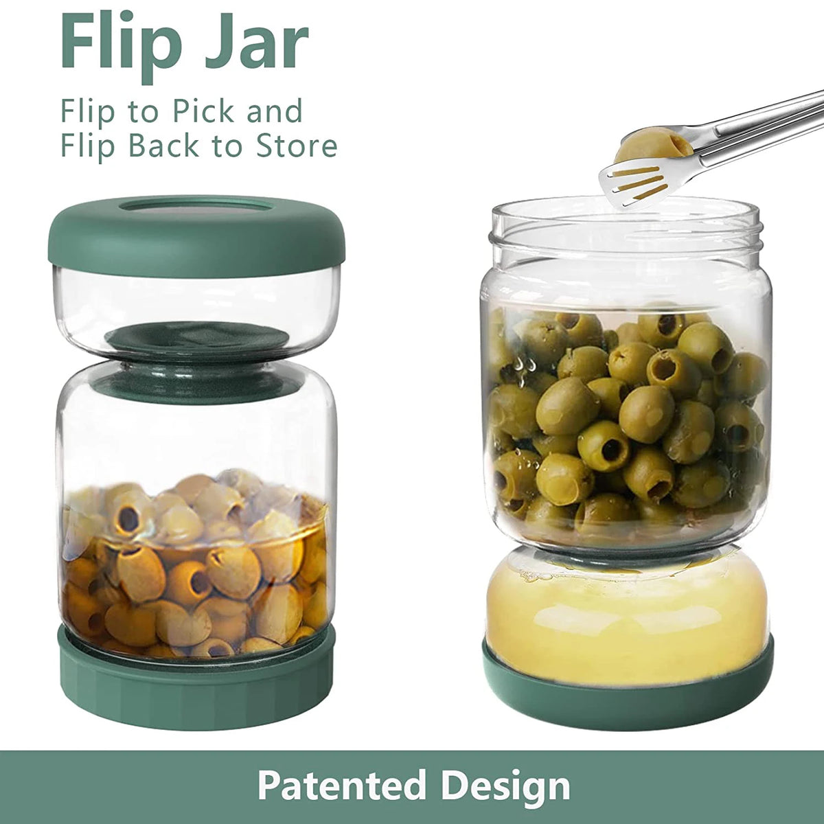 Pickle Jar Glass Hourglass Jug Built-in Strainer Kimchi Container