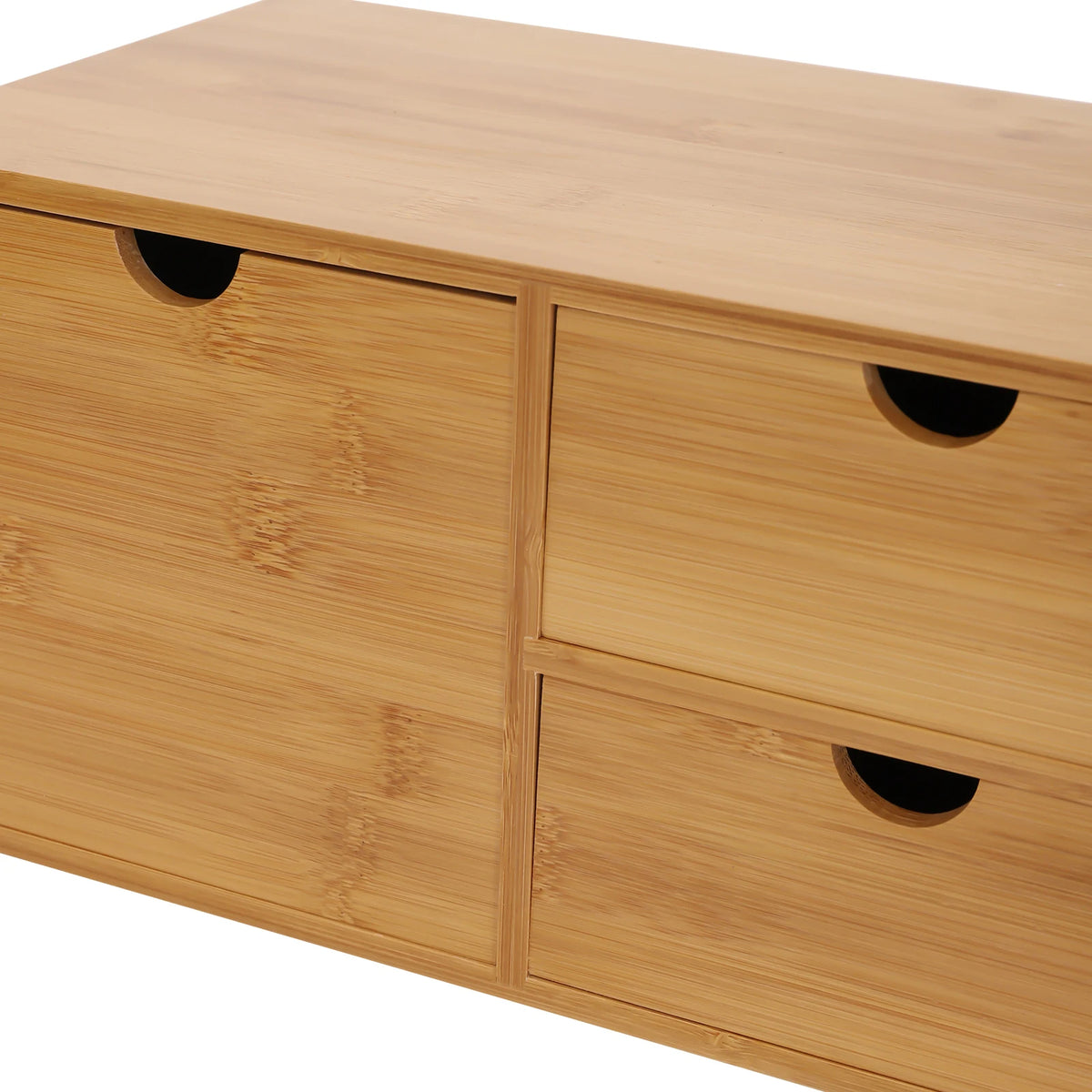 Bamboo Desk Organizer with 3 Drawers for Office Supply Organizer