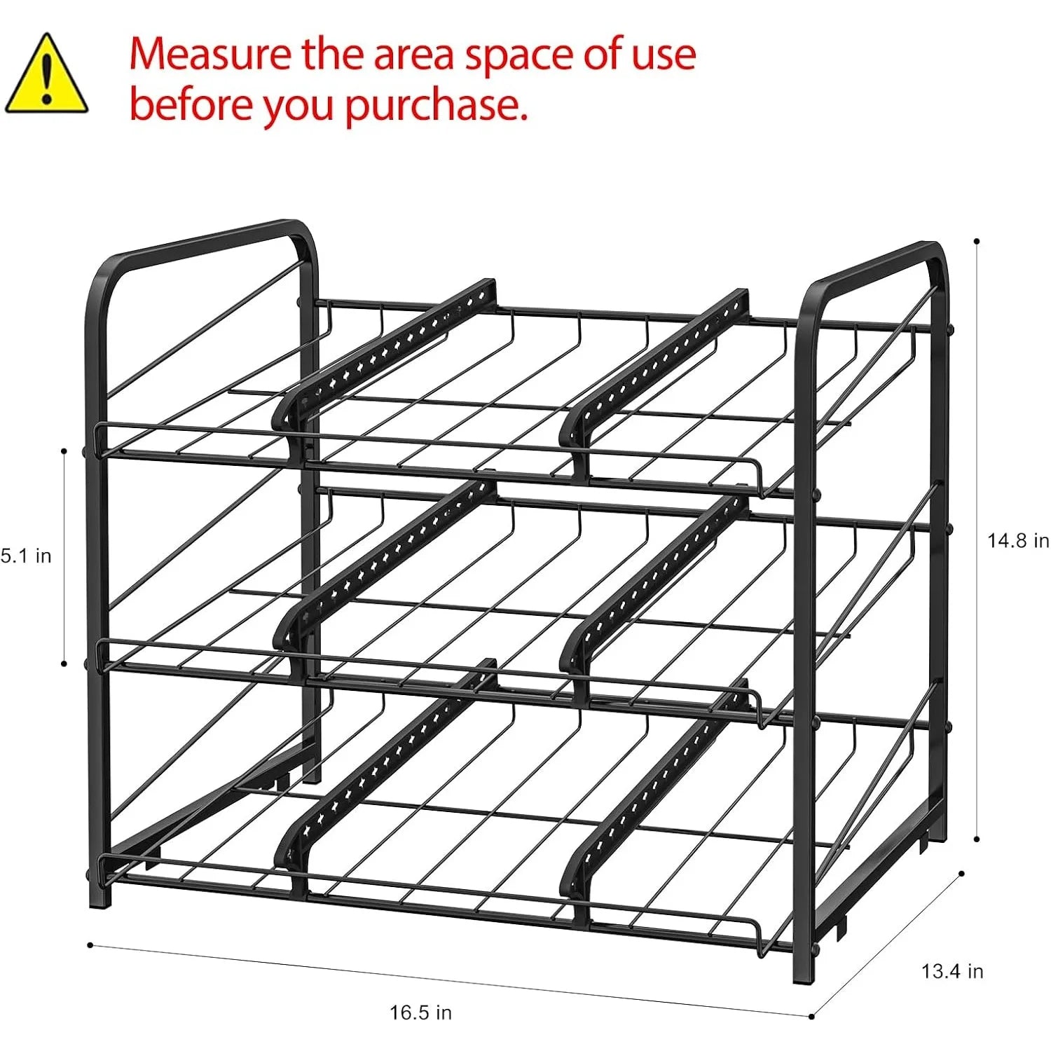 2-Pack Tiered Can Storage Rack – 36-Can Capacity Beverage (Black)