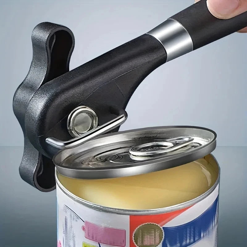 Manual Can Opener, Side-Cutting Can Opener with Non-Slip Ergonomic Handle, Kitchen Can Opening Tool for Canned Food, Home &amp; Daily Use
