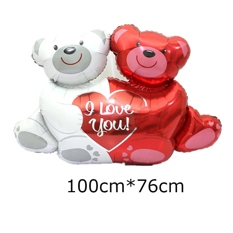 Two Bear Hug I Love You 100cm Foil Balloons Love Heart