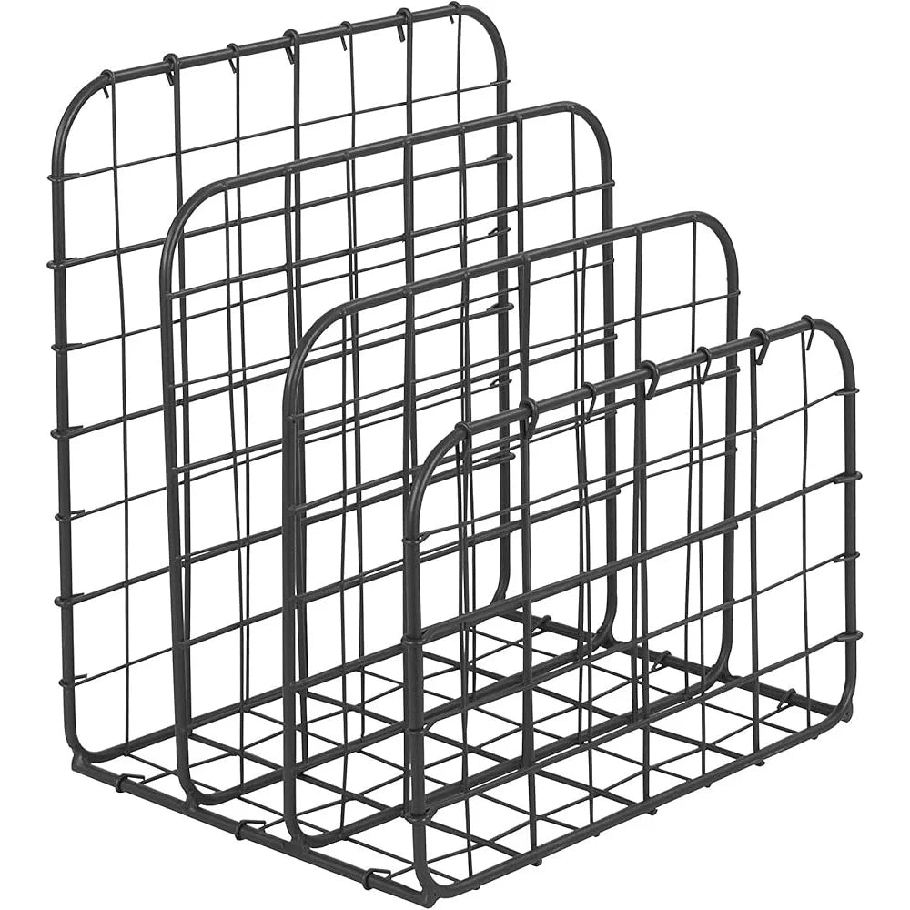 Vintage Desktop File Folder Organizer Rustic Home Desk Accessory