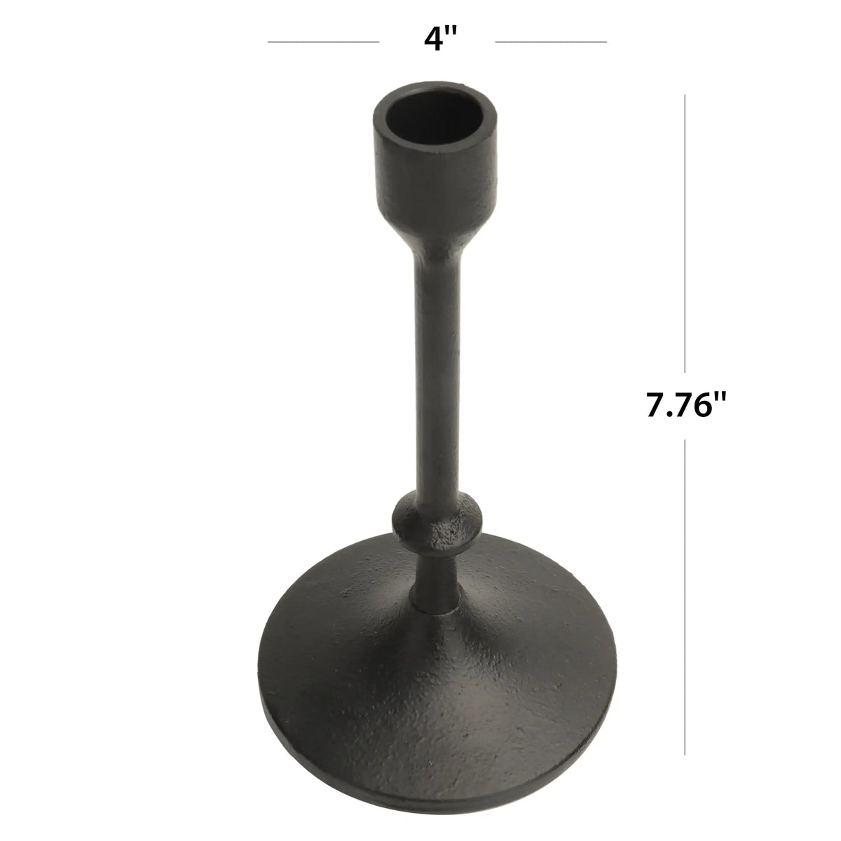 Heavy Duty Black Cast Iron Taper Candle Holder (7.8&quot;)