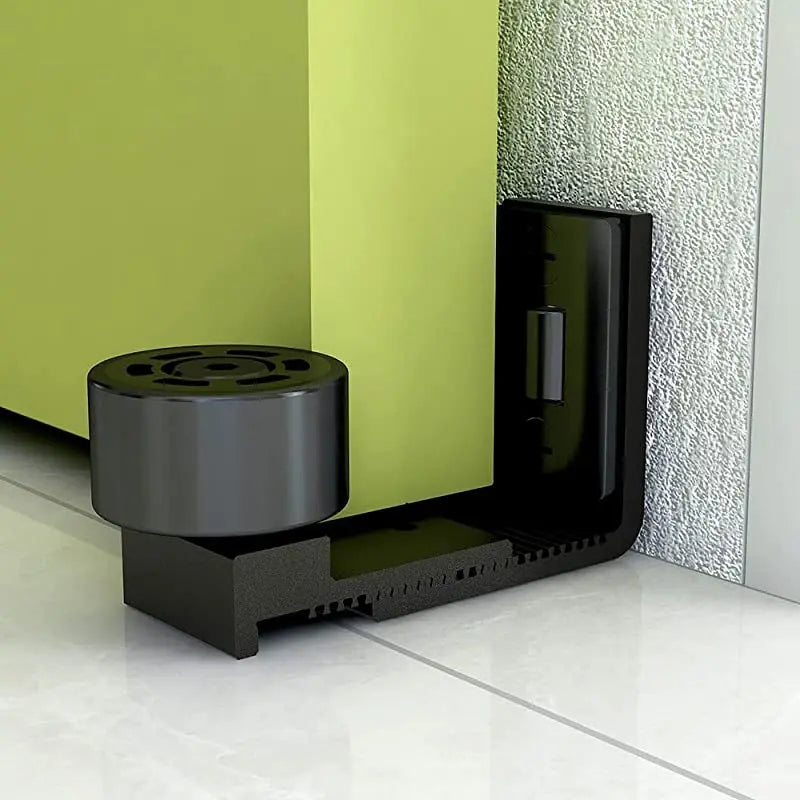 Adjustable Sliding Door Bottom Guide Floor Rail 2PCS (Black)