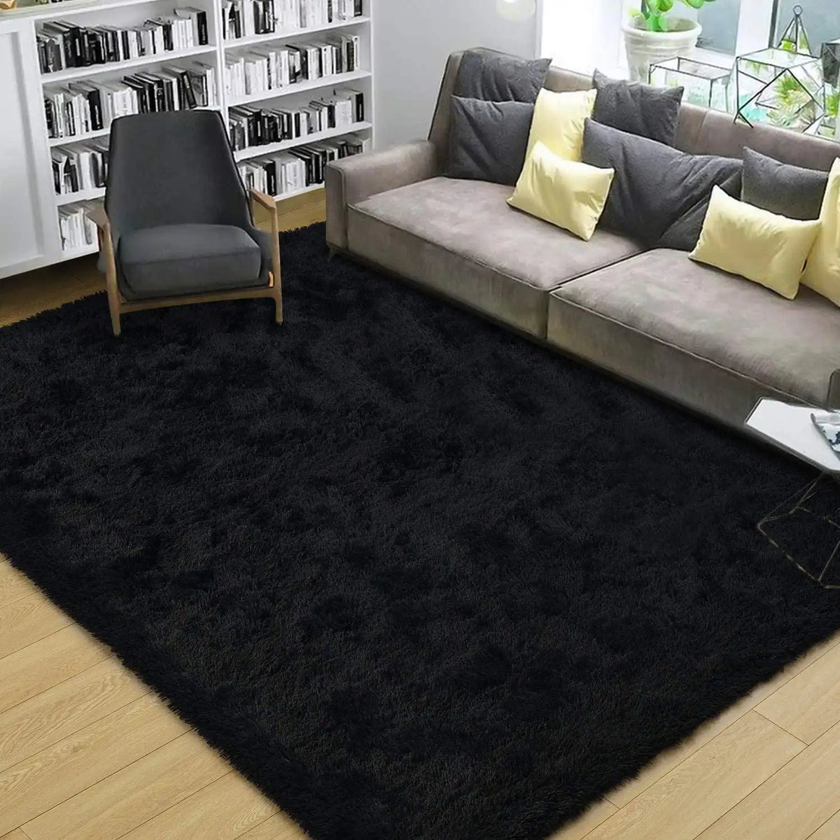 Plush Fluffy Rug Non-Slip Soft Carpet for Hardwood Floors (Rainbow)